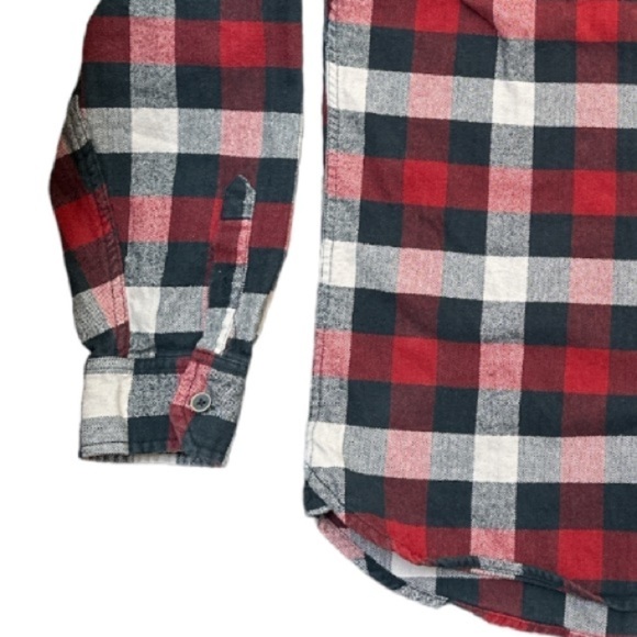 JACHS Plaid 100% Cotton Flannel Long Sleeve Button Up - Picture 4 of 10